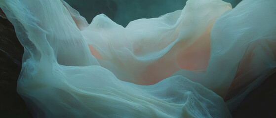 Poster - Flowing organic shapes create a surreal visual experience with distorted natural forms