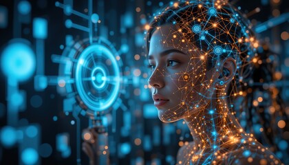 Poster - Digital transformation conceptual for next generation technology era. 4k