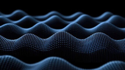 Aufkleber - Studio absorber concept. Abstract digital waves in a blue gradient, representing depth and modern visual aesthetics.
