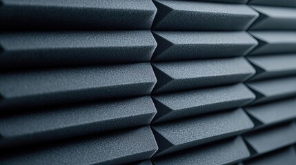 Poster - Studio absorber concept. Close-up of textured gray surface with geometric patterns and depth in design.