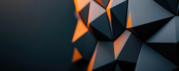 Poster - Studio absorber concept. Abstract geometric shapes in black and orange create a modern, dynamic design.