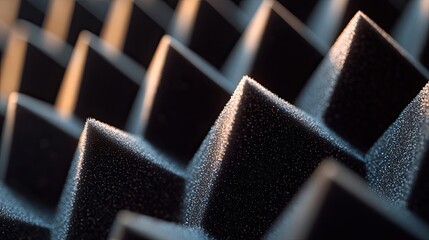 Aufkleber - Studio absorber concept. Close-up of acoustic foam texture for soundproofing in a studio environment.