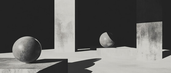 Aufkleber - Geometric shapes arranged in a balanced and minimalist layout for artistic expression