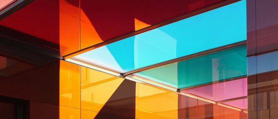 Aufkleber - Captivating reflections on shiny plastic surfaces showcasing vibrant colors in modern design