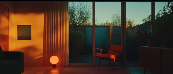 Poster - Soft and diffused lighting creates a tranquil atmosphere in a cozy living space
