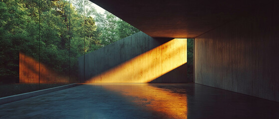 Poster - Soft and diffused lighting creates a tranquil atmosphere in a minimalist space