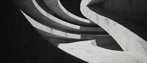 Poster - Exploring dynamic architectural forms and fluid line design in modern staircases