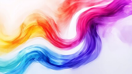 Poster - Colorful waves of smoke create an abstract, bright backdrop with a vibrant rainbow hue