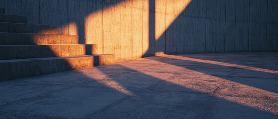 Aufkleber - Shadows and highlights interplay on minimalist architecture creating striking depth and dimension