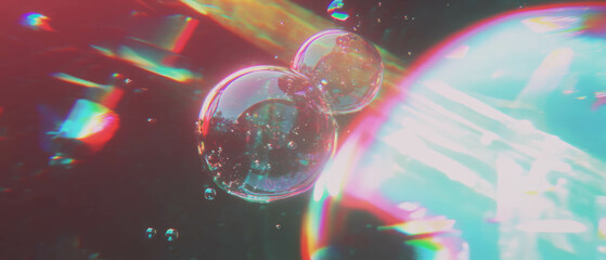 Poster - Underwater bubbles create a mesmerizing interplay of light and texture
