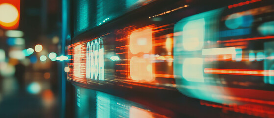 Aufkleber - Retro film countdown overlay with vibrant colors and flickering light effects