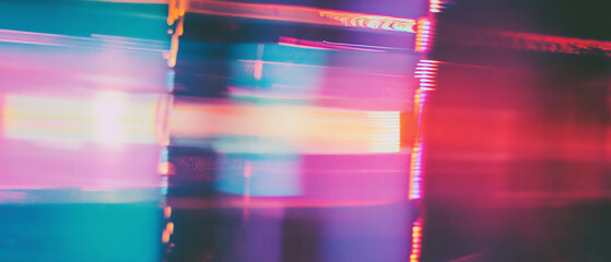 Aufkleber - Captivating retro light leaks create vibrant streaks of color in a dynamic visual display