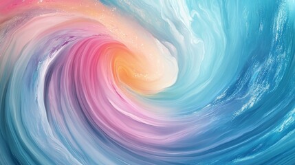 Poster - Rainbow swirls of vibrant color create a textured, abstract background with a liquid, wave-like motion