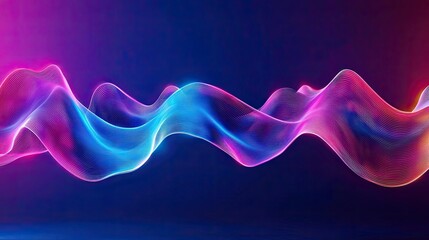 Poster - Studio absorber concept. Abstract colorful wave design with vibrant light effects on a dark background.