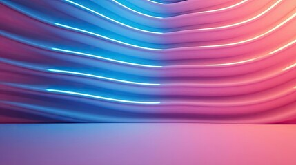 Poster - Studio absorber concept. Colorful neon waves create a vibrant backdrop for modern design or artistic projects.