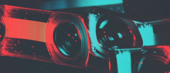 Poster - Retro film grain overlay creating a nostalgic atmosphere with vibrant color contrasts