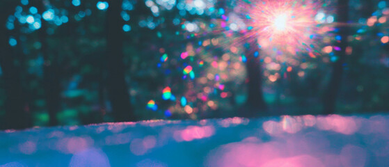 Poster - Capturing a dreamy moment with retro chromatic aberration and soft color distortions