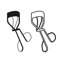 Eyelash curler line icon.