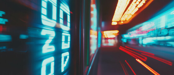 Poster - Retro cinematic countdown with flickering numbers captures nostalgic atmosphere vividly