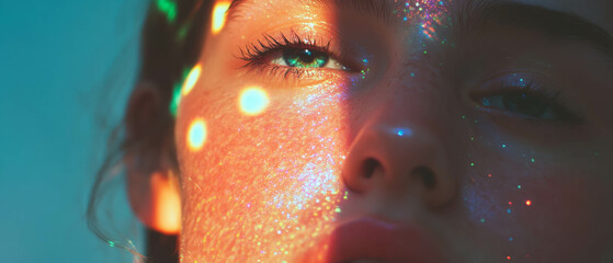 Poster - Glowing edges and halation effect create a dreamy atmosphere with vibrant color highlights