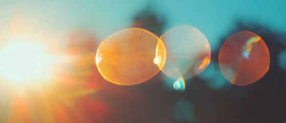 Poster - Captivating retro light leaks and lens flares create a dreamy ambiance outdoors