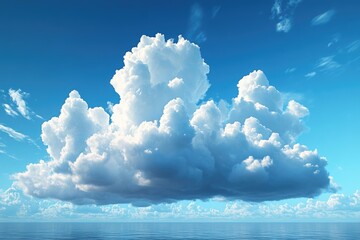 Poster - A large cloud covering the surface of a body of water