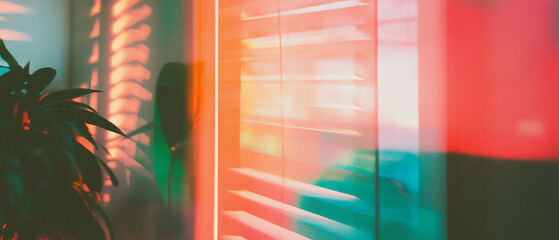 Poster - Captivating retro light leaks create an ambiance of warmth in a cozy indoor setting