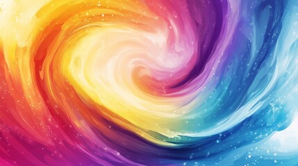 Poster - Colorful swirls and spirals of light create a vibrant abstract fractal pattern