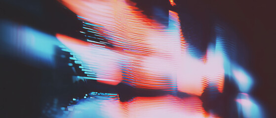 Poster - Retro noise and static with vibrant color distortion effects in digital art creation