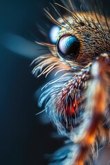 Poster - A detailed view of a spider's eyes, with intricate features and patterns
