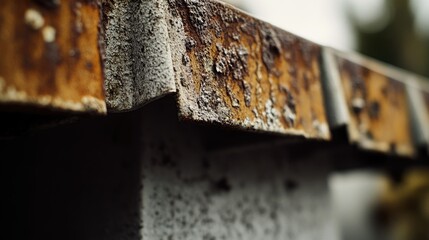 Poster - A close-up view of a rusty metal structure with intricate details