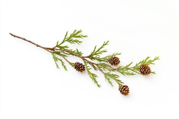 Poster - A branch of a tree with pine cones attached, great for representing nature and the outdoors