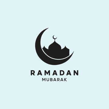 Traditional Ramadan Mubarak and Ramadan Kareem vector logo Concept design