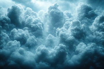 Poster - A cloudy sky with dark clouds, great for weather or atmospheric images