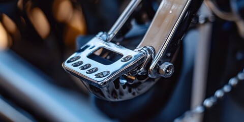 Poster - A close-up shot of a bike chain with a cell phone attached, suitable for use in tech-related or outdoor-themed contexts