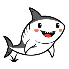 Wall Mural -  cute shark vector design for coloring book 