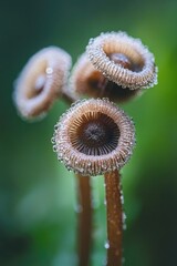 Poster - A close-up view of a plant with water droplets glistening on its leaves
