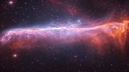 Wall Mural - vibrant cosmic nebula forming luminous celestial bridge between star clusters