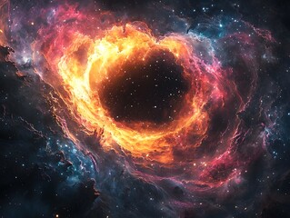 Poster - Cosmic Whirlpool Nebula   Vibrant Galactic Energy Spiraling Towards Black Hole