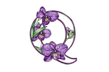 Poster - A single purple flower sits on a clean white background, ideal for use in designs and compositions where a pop of color is needed