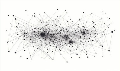 Poster - Abstract network visualization depicting interconnected nodes and clusters representing data relationships and structures