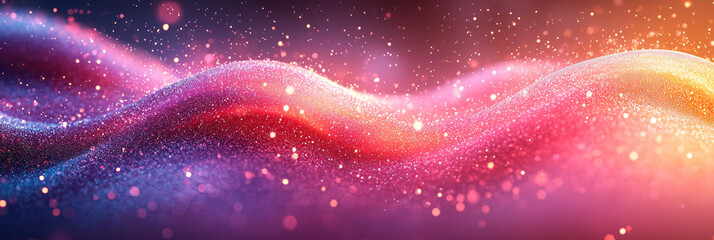 Poster - Tangled neon cables in a pink-violet gradient twisting around each other, with tiny sparks running along their lengths,
