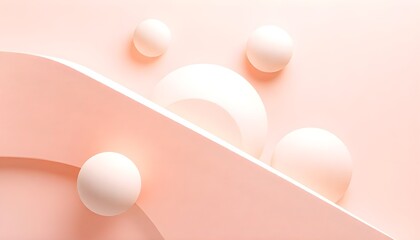 Leinwandbilder - A composition of geometric 3D smooth pastel shapes arranged in an abstract layout, set against a soft and light color palette, evoking a modern and tranquil aesthetic