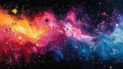 Wall Mural - Abstract colorful space art.