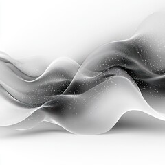 Canvas Print - Abstract grey waves with white dots.