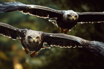 Poster - Two birds soaring through the air
