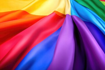Poster - Close-up shot of a vibrant rainbow-colored cloth