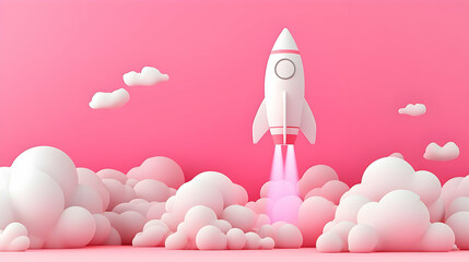 Poster - Sleek Rocket Design, a streamlined rocket featuring minimalistic aesthetics and elegant typography, embodies modern innovation and futuristic vision.