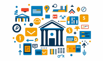 Poster - Digital Payment Ecosystem, vibrant flat vector illustrations showcasing various digital payment methods, emphasizing convenience and modern finance solutions