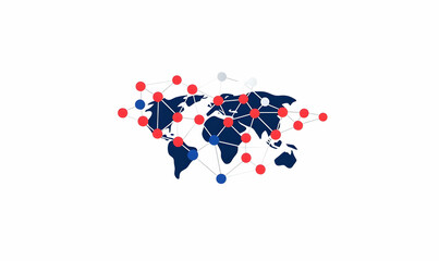 Poster - Global Financial Network, vibrant flat vector illustrations depicting interconnected economies, currencies, and trade dynamics across the world.